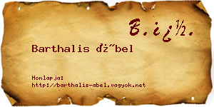 Barthalis Ábel névjegykártya